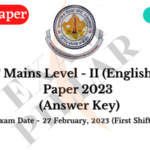 REET Mains Level 2 (English) Exam Paper 26 Feb 2023 (Answer Key)