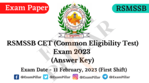 Rajasthan CET Exam 2023 Answer Key