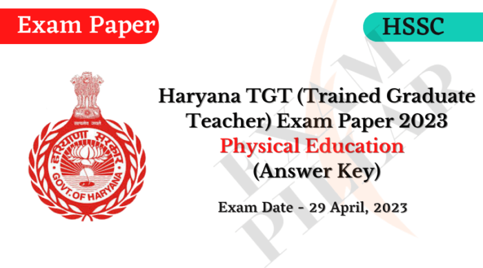 HSSC TGT Physical Education 29 April 2023 (Answer Key)