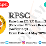 RPSC EO RO Exam Paper 14 May 2023 (2nd Shift) (Answer Key)