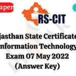 RS-CIT Exam Paper 07 May 2023 (Answer Key)