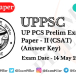 UPPSC PCS Prelim Exam 14 May 2023 (Answer Key)