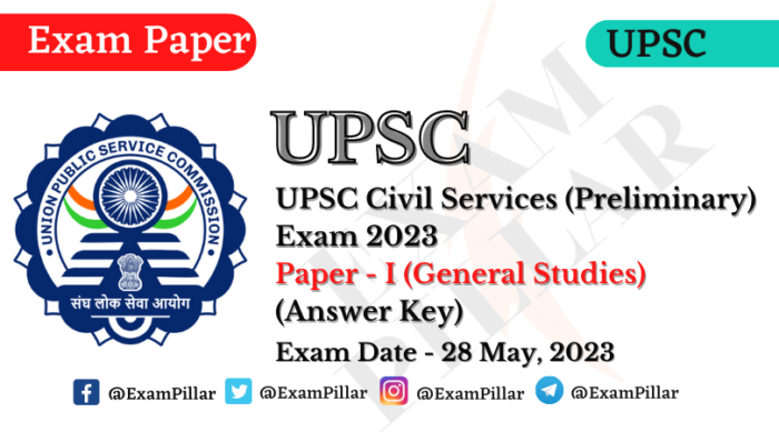 UPSC Civil Services (Preliminary) Exam 2023 Paper I (General Studies) 28 May 2023 (Answer Key)