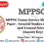 MPPSC Forest Service Mains Exam 20 August 2023 (Answer Key)