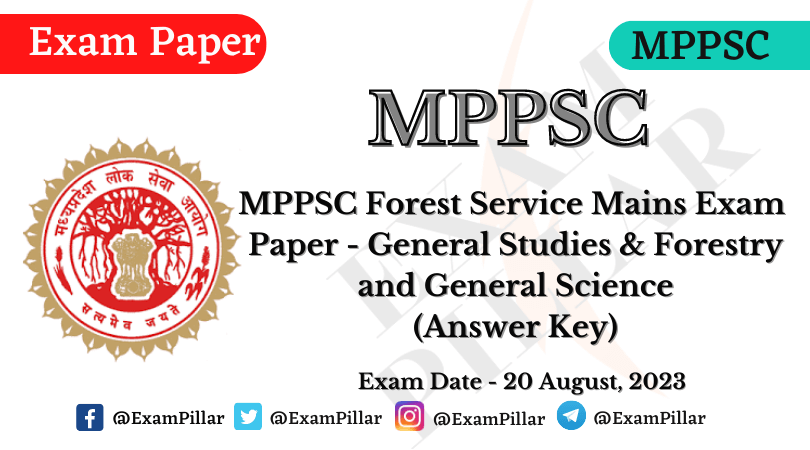 MPPSC Forest Service Mains Exam 20 August 2023 (Answer Key)