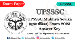 UPSSSC Mukhya Sevika Exam Paper 24 September 2023 (Ist Shift) Answer Key