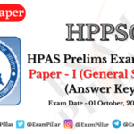 HPAS Prelims Exam Paper I (General Studies) 01 October 2023 (Answer Key)