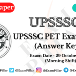 UPSSSC PET Exam 29 October 2023 (Answer Key)