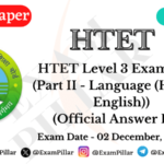 HTET Level 3 (PGT) Exam Paper - 02 Dec 2023 (Part II - Language (Hindi & English)) (Official Answer Key)