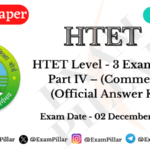 HTET Level 3 (PGT) Exam Paper – 02 Dec 2023 (Part IV – Commerce) (Official Answer Key)