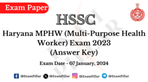 HSSC MPHW Exam 7 Jan 2024 (Answer Key)