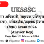 UKSSSC LEO Exam 2024 (Official Answer Key)