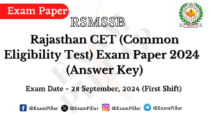 Rajasthan CET Exam Paper - 28 Sep 2024 (First Shift) Answer Key