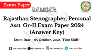 RSMSSB Stenographer, Personal Asst. Gr-II Exam Paper 2024 (Answer Key)