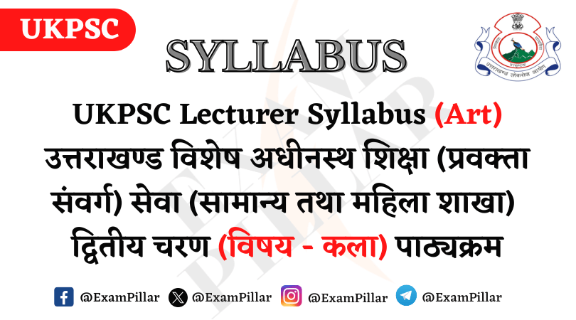 UKPSC Lecturer Syllabus (Art)