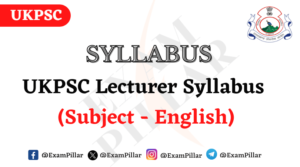 UKPSC Lecturer Syllabus (English)