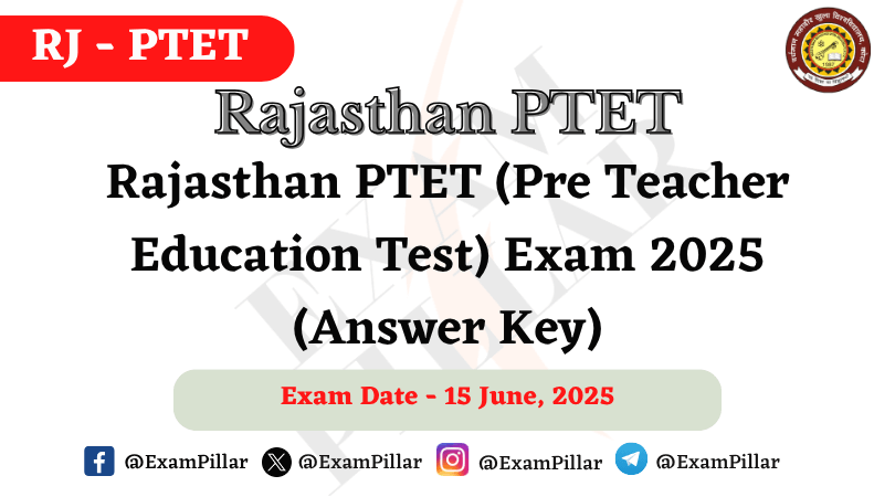 Rajasthan PTET 2025 Answer Key