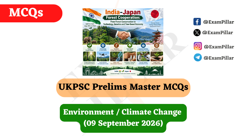 UKPSC Prelims Master MCQs – Environment Climate Change (09 September 2026)